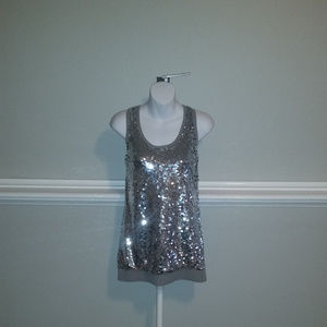 Michael Kors Pearl Heathe Tank Silver – Size S NWT